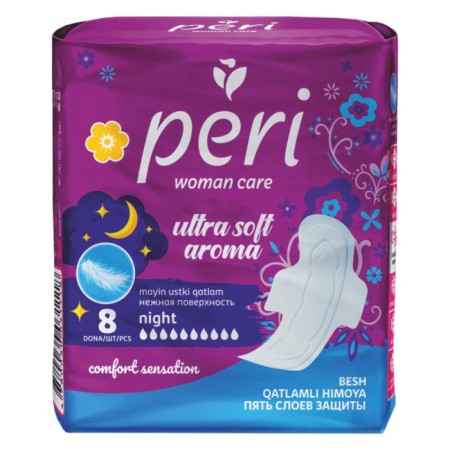 Women's gaskets Peri Ultra Aroma Night, 8 pcs