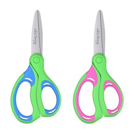 Baby scissors 15 cm, Erichkrause Combi, handles with rubber inserts, with rounded ends of blades, mix-1