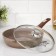Granite pan, d = 26 cm, removable handle, glass cover, anti -stick coating, brown color