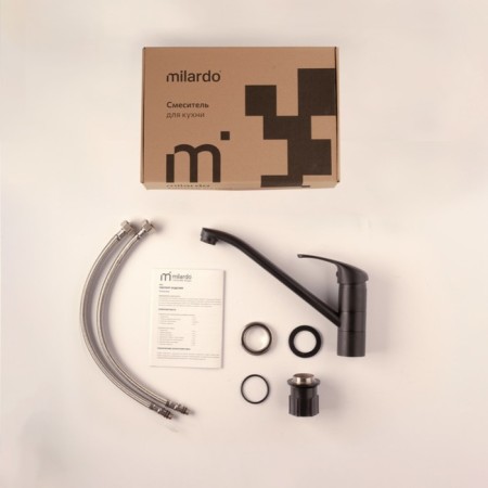 MILARDO MEAL M02BLR0M05 kitchen mixer, pour 216 mm, black matte-3