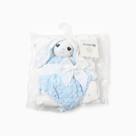 A blanket with a toy Kroshka I "Bunny" 75*90cm, col. blue-9