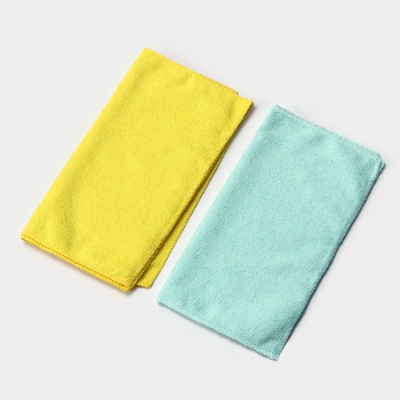 Napkins universal shares, cleaning rags, 5 pcs, 30 × 30 cm, microfiber, 220 g, with overlock, mix-2