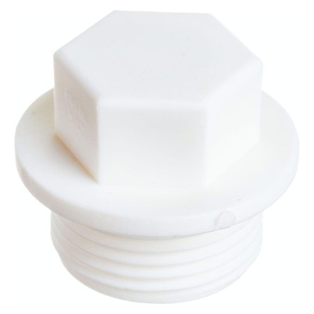 The plug is "Politek", polypropylene, d = 25 mm x 3/4 ", threaded
