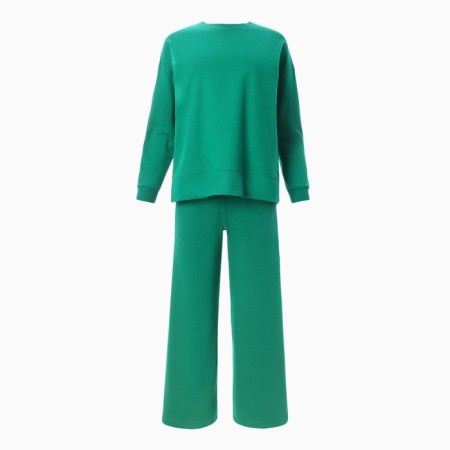 Women's costume (sweatshirt/pants), green color, size 50-6