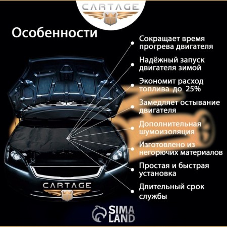 Authorized for the engine Cartage Black, 130 x 80 cm, dense-3