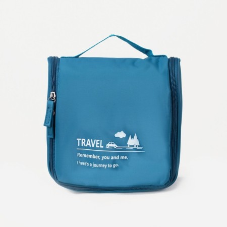 Cosmetic bag, a lightning department, with a pen, with a hook, blue color-1