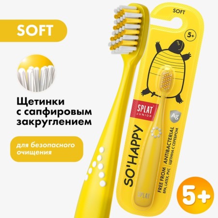 SPLAT Junior Soft toothbrush for children, mix-3