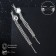 Hanging earrings with “Evening” large crystal, 3 lines, white color in silver, 9 cm