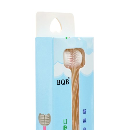 Toothbrush is bilateral, silicone bristles, a scraper for cleaning the tongue, pink-1