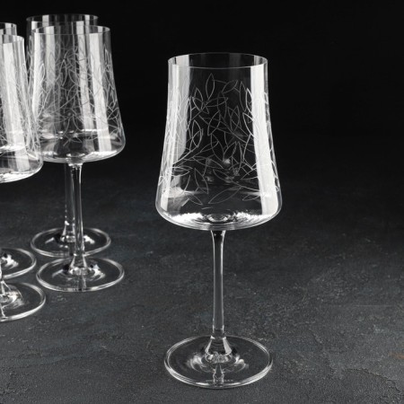 A set of glasses for the wine "Extra", 460 ml, decor leaves, 6 pcs-1
