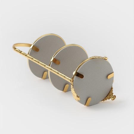 Take for dessert 3-tier shade "Marble", 10.5 × 29 cm, golden color of gold-2