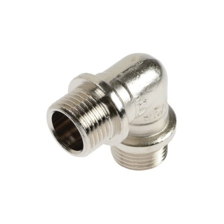 RTP square, 1/2 "x 90 ° external/external thread, nickel -plated brass, euroslot