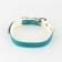 Set of collar (58x2.5 cm) and leash (130x1.4 cm) from eco -leather, turquoise with white