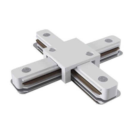 Connector X-shaped for the Technical tra001CX-11W, 11x11x2.3 cm, white color.