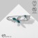 Pin "Butterflies" duet, 6.5 cm, white-green color in silver