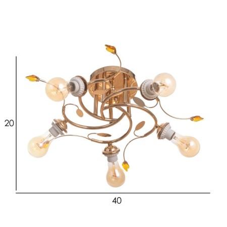 Arden chandelier BP 5x40W E27 Gold Model: 2600551 10662079-9