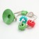 Dog toy "Rings with spikes on a suction cup", 40 cm, green/blue/red