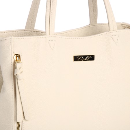 Women's bag with lightning, beige color-3