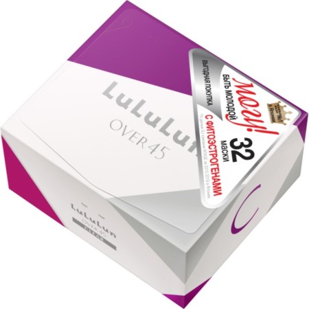 Facial mask Lululun Over 45 Blue Iris, Improving the tone and tone of mature leather, 32 pcs-1