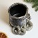 Kashpo - organizer "Snake with a basket" silver, 10x11cm