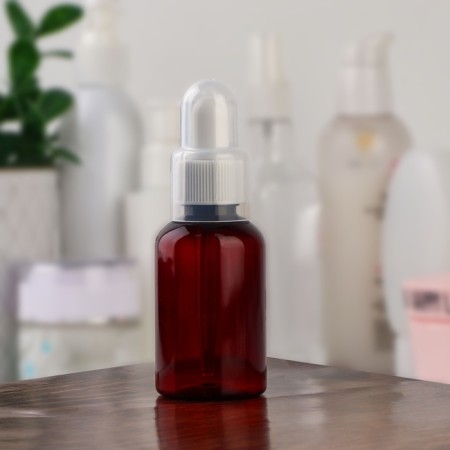 A bottle for storage, with a pipette, 50 ml, brown/white color-3