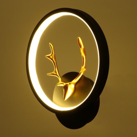 Bra "deer" LED 14W 4000K 24x24 cm black and gold 22x23 cm-3
