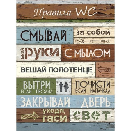 Photo -panel picture WC 30x40 Rules