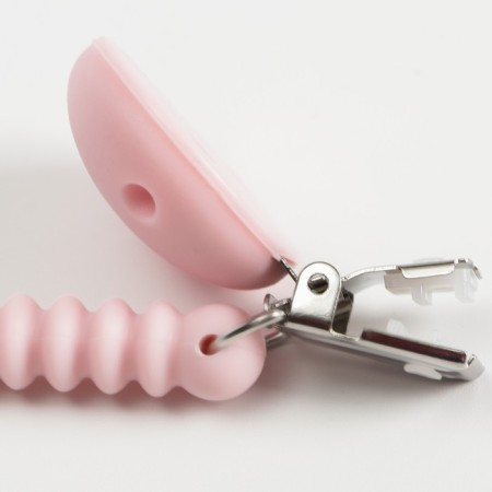 Holder for the nipple - dummy "rings", silicone, pink color-3