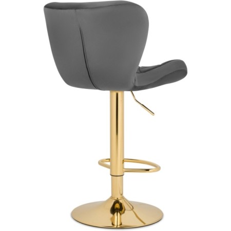 Barrier stool Porch metal/velor, gold/gray 47x53x89 cm-3
