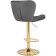 Barrier stool Porch metal/velor, gold/gray 47x53x89 cm