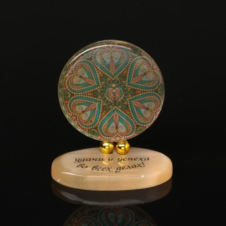 Product on stand No. 6 "Mandala", Selenite