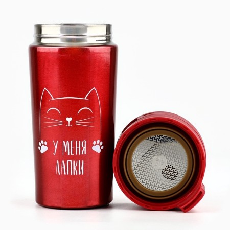 The thermostat with the "Paws" button, 350 ml, retains heat 8 hours-6