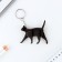 Key keychain wooden designer "Black cat", 6.8 x 5.9 cm