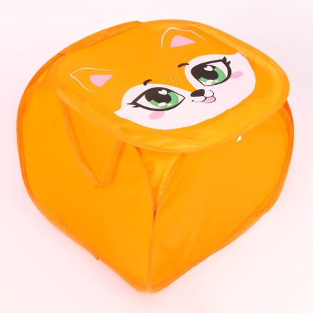 A basket for storing toys "fox" with a lid, 45 x 45 x 43 cm, orange-2
