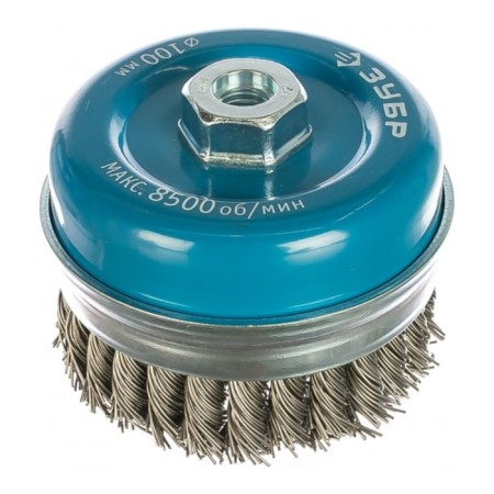 Brush for Ushm Zubble 35271-100_z02, "Cup", steel, wicker bunches, 0.8 mm, 100 mm x M14