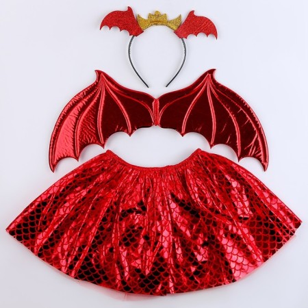 Carnival set "Winter Dragon", red color: wings, skirt and rim-8