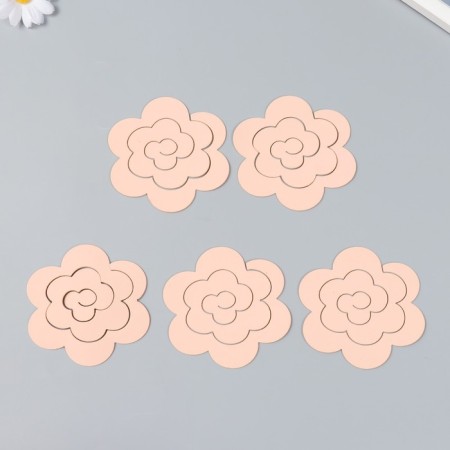 The workpiece of Foamiran "Flower Curly" 10x9.5 cm set 5 pcs. peach-3