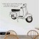 Stick plastic interior black "moped" 60x90 cm