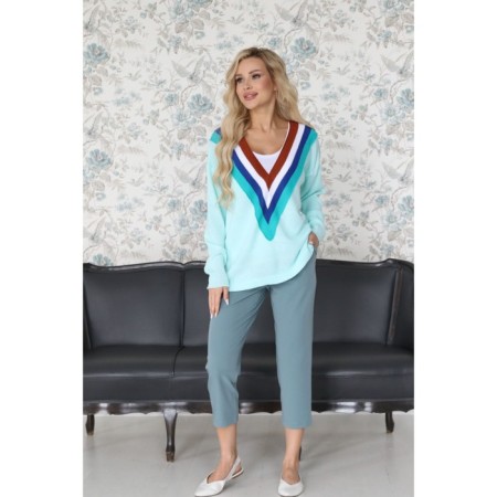 Female trousers, size 44, the color is gray-green