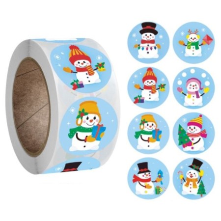 Stick Paper "Festive snowmen" d = 2.5 cm 500 pcs in a roll 3x6.5x6.5 cm