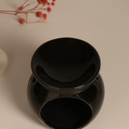 Aroma lamp ceramics "Thin art by*uy" black 7.2x7.2x7.8 cm-6