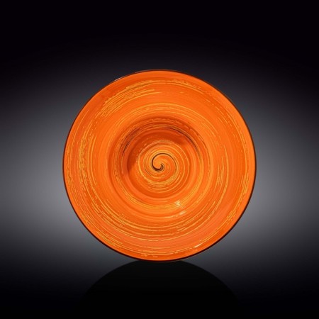 Deep plate Wilmax England Spiral, D = 25.5 cm, 1.5 L, Orange color