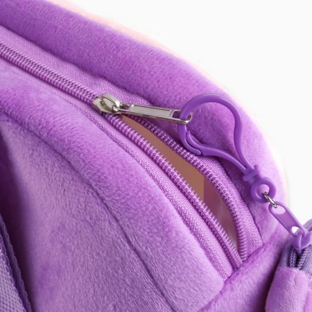 Baby plush backpack with a wallet "Cat with ice cream", 24*24 cm, lilac color-4