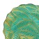 Glass dish with wavy edges "leaves", d = 305 mm, green / gold color