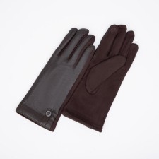 Gloves are female, dimensionless, without insulation, brown color