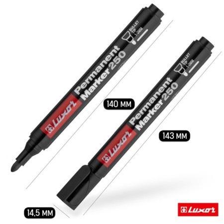 Permanent marker Luxor 250, 1-2 mm, bullet, black-1