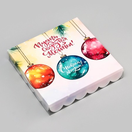 Bearbox, confectionery packaging, "Let Dreams come true", 18 x 18 x 3 cm, New Year-2