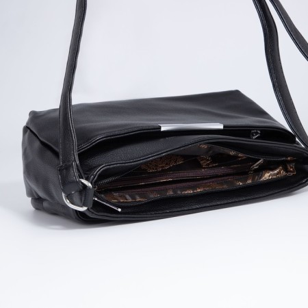 Bag Cross-Bodi with a zipper, black color-4