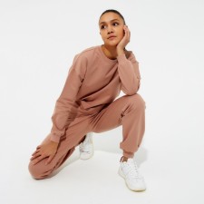 Women's costume (sweatshirt, trousers) minku: casual collection color sand, size 46