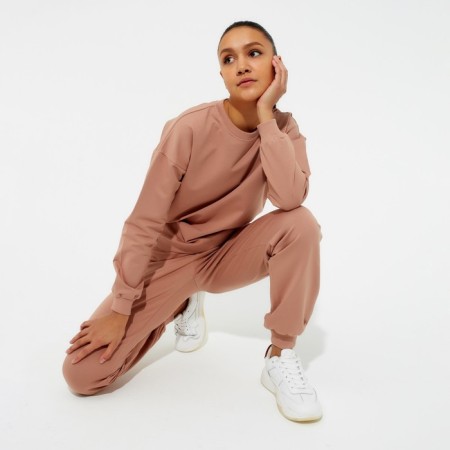 Women's costume (sweatshirt, trousers) minku: casual collection color sand, size 46